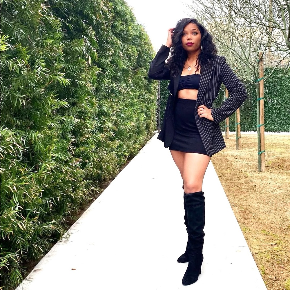 Black Pinstripe Blazer (Blazer Only)